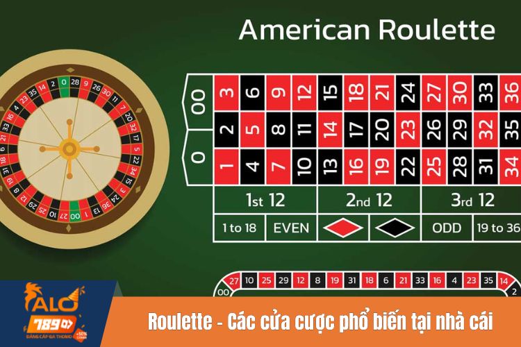 Roulette - Các cửa cược phổ biến tại nhà cái